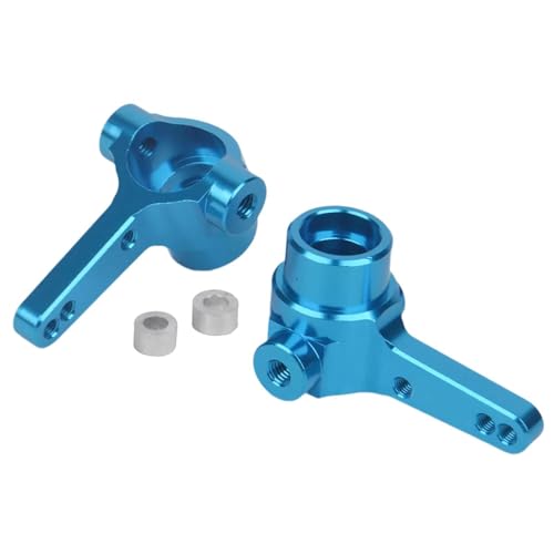 Folpus 2X 1:10 RC Aluminium Vorderer Achsschenkel Arm Vordere Lenkschalen Zubehör Heavy Duty Upgrade für Gf02 GF01 G6-01 WT-01N RC Auto, Blau von Folpus