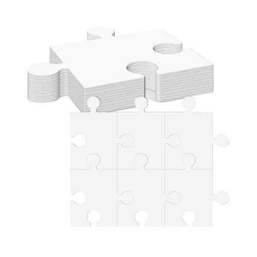 Folpus 30-teiliges Puzzle aus weißem Karton, blanko, 20,3 x 23,9 cm, für Kinder, multifunktionales Zubehör, Glatte Kanten, Vorlagen Folpus 30-teiliges Puzzle aus weißem Karton, blanko, 20,3 x 23,9 cm, für Kinder, multifunktionales Zubehör, Glatte Kanten, Vorlagen von Folpus