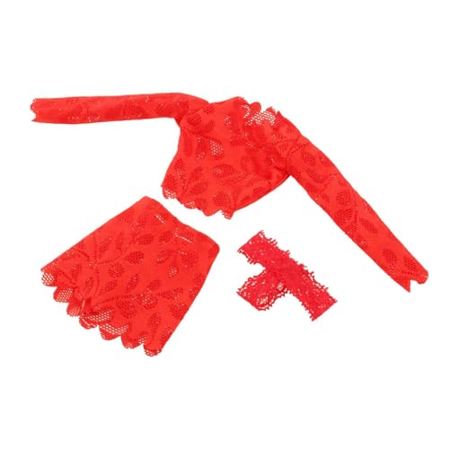 Folpus 3pcs 1/6 Skala Top und Hüftrock Rock handgefertigtes Puppenkleidung Kostüm für 12 "weibliche Actionfiguren Accessoires, Rot von Folpus