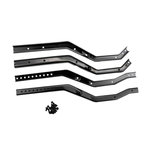 Folpus 4X 1/10 Chassis-Rahmenschienen, Ersatz-Metallrahmenschienen-Set für SCX10 III RC Car Crawler DIY-Zubehör, Schwarz von Folpus