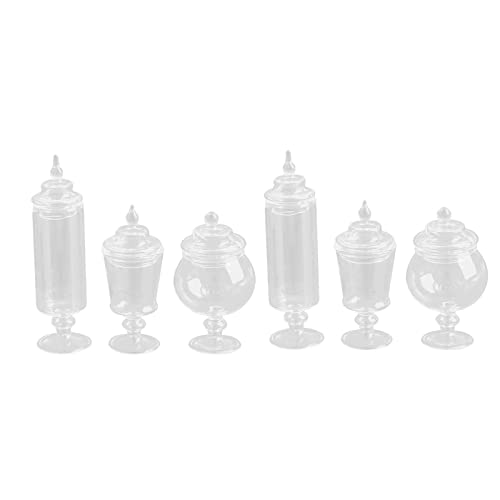 Folpus 6 Stück Puppenhaus Mini Glas Bonbonflasche Maßstab 1:12 Puppenhaus Küche von Folpus