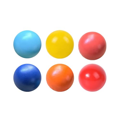 Folpus 6 Stück Regenbogenbälle aus Holz, Zählspielzeug, 4,5 cm, bunt, Lernmaterialien zur Farbsortierung für die Früherziehung, für Jungen und Mädchen Folpus 6 Stück Regenbogenbälle aus Holz, Zählspielzeug, 4,5 cm, bunt, Lernmaterialien zur Farbsortierung für die Früherziehung, für Jungen und Mädchen von Folpus