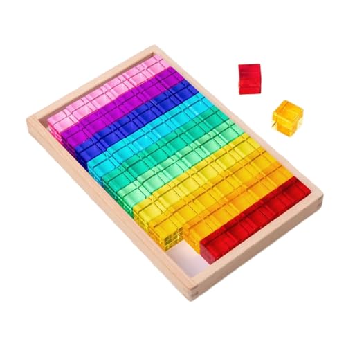 Folpus 60 Stück Acrylwürfelblöcke Regenbogen-Bauwürfel, Stapelbausteine für frühes Lernen, Zentren und Häuser Folpus 60 Stück Acrylwürfelblöcke Regenbogen-Bauwürfel, Stapelbausteine für frühes Lernen, Zentren und Häuser von Folpus