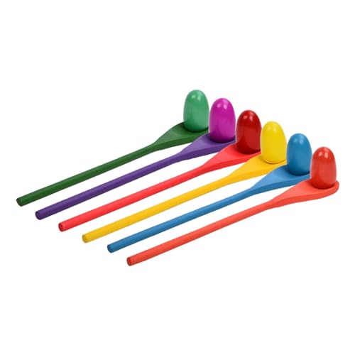 Folpus 6X Eierlöffel-Rennen-Spiel Vorschul-Lernspielzeug, Kinder-Karnevalsspiel Outdoor-Rasen-Staffelspiel für Kinder für Hof-Rasen Erwachsene Kinder von Folpus