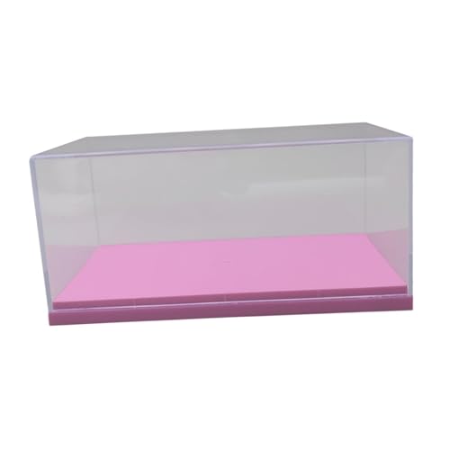 Folpus Acryl-Vitrine für Modellautos im Maßstab 1:64, Sammlungsständer, für Miniaturfiguren, Modellautos, Spielzeug, Puppen, Rosa von Folpus