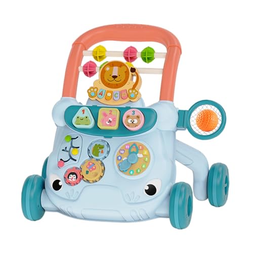 Folpus Baby Push Walking, Lauflernspielzeug, interaktives Lernen, Aktivitätszentrum, Musikspielzeug für Kleinkinder, Jungen und Mädchen von 6–12 Monaten, Blau von Folpus