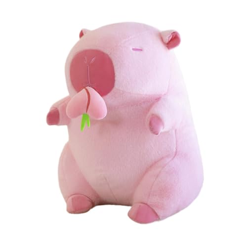 Folpus Capybara-Plüschtier, Capybara-Plüschpuppe, Capybara-Plüschtier für Mädchen, Jungen, Kinder, Pfirsich Capybara Pink von Folpus