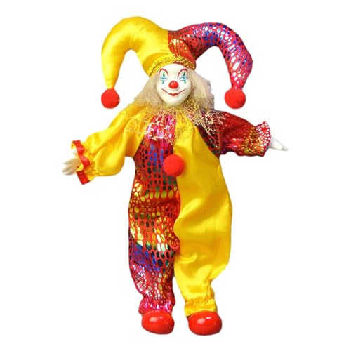 Folpus Clown Puppe Clown Figur Halloween Dekoration Schreibtisch Ornament 25cm für Desktop Home von Folpus