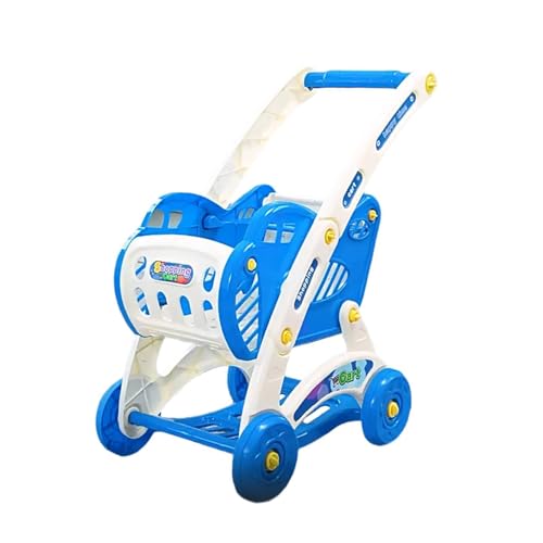 Folpus Einkaufswagen Spielzeug für Kinder Shopping Trolley Spielzeug Mini Supermarkt Einkaufswagen Model Model, Blau von Folpus