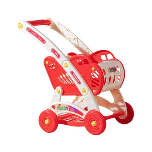 Folpus Einkaufswagen Spielzeug für Kinder Shopping Trolley Spielzeug Mini Supermarkt Einkaufswagen Model Model, Rot von Folpus