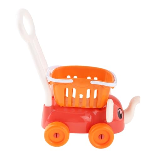 Folpus Einkaufswagen für Kinder, Rollenspiel, Lernspielzeug, Entwicklung, Rollenspiel, Supermarkt-Handkarren-Spielzeug für Babys, Kinder, Rose Rot von Folpus