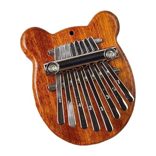 Folpus Fingerklavier, Mini-Daumenklavier, 8 Tasten, Zubehör, tragbares Musikinstrument für Musikliebhaber, Kinder, Anfänger, Ornamente, Geschenk , Bär von Folpus