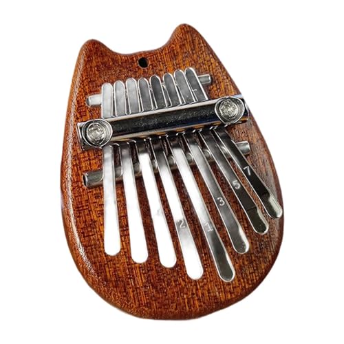 Folpus Fingerklavier, Mini-Daumenklavier, 8 Tasten, Zubehör, tragbares Musikinstrument für Musikliebhaber, Kinder, Anfänger, Ornamente, Geschenk , Katze von Folpus