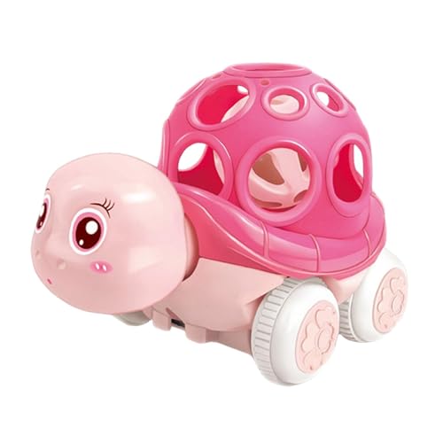 Folpus Fröhliches Rollspielzeug für Kinder, Reibungsgetriebenes Fahrzeug für Kleinkinder, Lernspielzeug für Jungen Und Mädchen, Schildkröte Rosa von Folpus