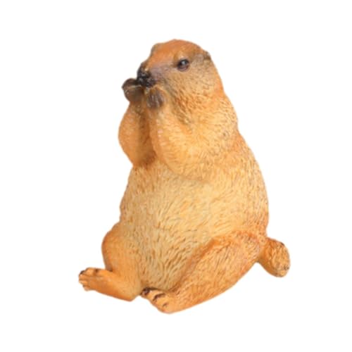 Folpus Groundhog Model Figur Frühes Bildungsheimdekor Simulation Marmots Skulptur Desktop Orament für Kinder Jungen Mädchen, Sitzung von Folpus