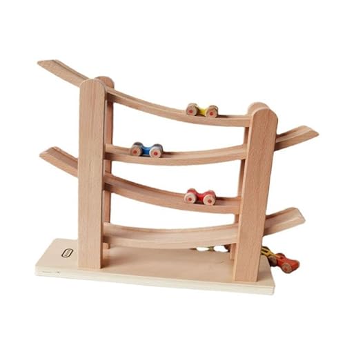 Folpus Holzautobahn-Rampenspielzeug Montessori-Spielzeug Rennautofahrzeuge Spielset Holzautospielzeug für Geburtstagsgeschenk Partyzubehör von Folpus