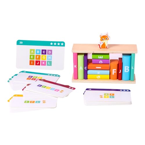 Folpus Holzklötze-Set, Farb- und Formsortierspielzeug, Unterrichtsbedarf, Stapelklötze mit Katze zum Spielen, für Kleinkinder und, zum Lernen Folpus Holzklötze-Set, Farb- und Formsortierspielzeug, Unterrichtsbedarf, Stapelklötze mit Katze zum Spielen, für Kleinkinder und, zum Lernen von Folpus