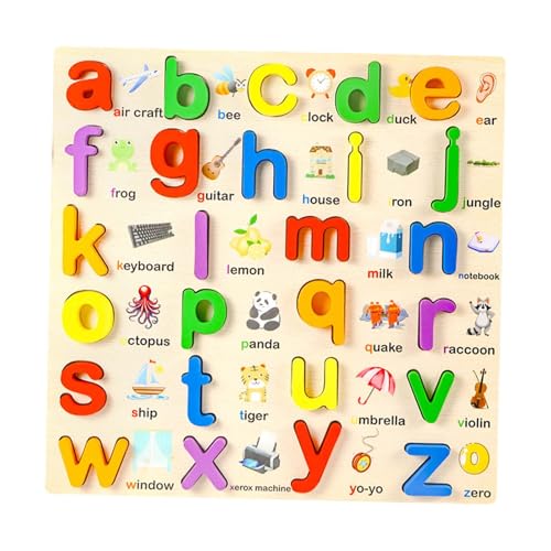 Folpus Holzpuzzle Lernen Lernspielzeug Blöcke Spielzeug Matching-Spiel für Jungen Mädchen, Kleinbuchstaben Folpus Holzpuzzle Lernen Lernspielzeug Blöcke Spielzeug Matching-Spiel für Jungen Mädchen, Kleinbuchstaben von Folpus