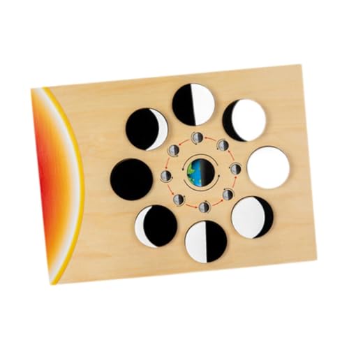 Folpus Holzpuzzle -Matching -Puzzle Interaktives Brettspiel Early Education Spielzeug für 4 Jahre Kindergeburtstag Geschenke, Mondphasen von Folpus