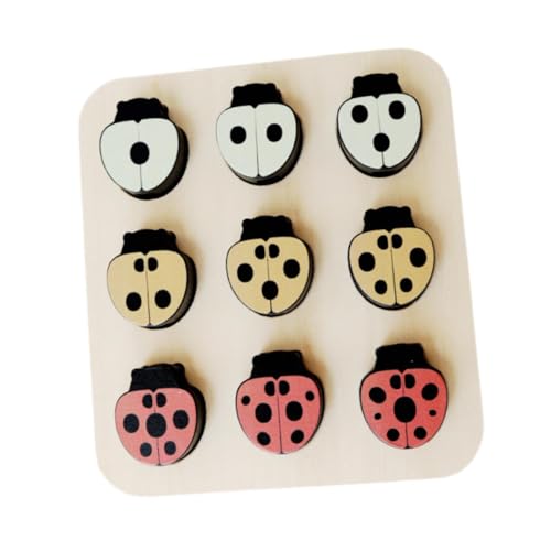 Folpus Holzschalen Ladybug -Puzzlespielzeug, Bildungsspielzeug, Entwicklungsnummer passende Spielzeugfäden für Jungen und Mädchen Kinder von Folpus