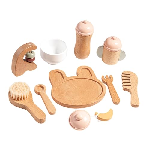 Folpus Holzspielzeugset für Kinder Montessori Babyspielzeugset Teeparty-Set Spielzeug als Geburtstagsgeschenk, Baby-Spielzeug-Set von Folpus