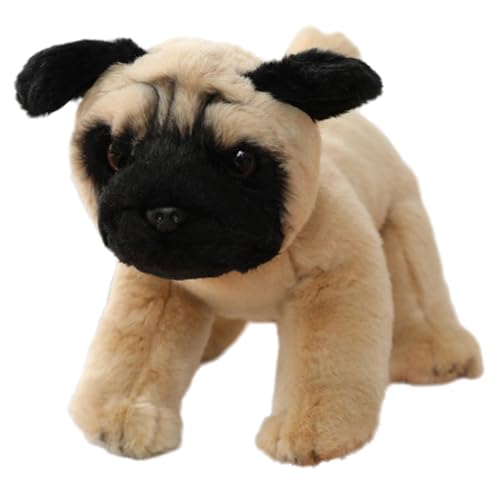 Folpus Hund Stofftierpuppe Simulation Hundepuppe, kuschelig kuschelndes entzückendes Hunde-Stofftier, Weihnachten, Hochzeit, besondere Anlässe, Mops von Folpus