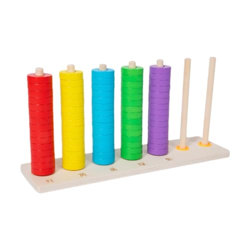 Folpus Kinder-Perlen-Sequenzierungs-Spielzeug-Set, passender Stacker, Farbklassifizierungsringe, Entwicklungsringe für Kleinkinder, Kinder von Folpus