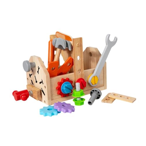 Folpus Kinder-Werkzeugset, Spielzeug, Montessori-Werkzeugbank aus Holz, Rollenspiele für Kleinkinder, pädagogisches Konstruktionsspielzeug für Jungen und von Folpus