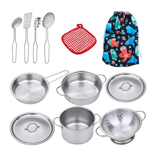 Folpus Küchen-Rollenspielspielzeug, Kochspielzeug, tragbares Kochgeschirr, Utensilien, Spielset, Töpfe und Pfannen für Jungen und Mädchen Folpus Küchen-Rollenspielspielzeug, Kochspielzeug, tragbares Kochgeschirr, Utensilien, Spielset, Töpfe und Pfannen für Jungen und Mädchen von Folpus