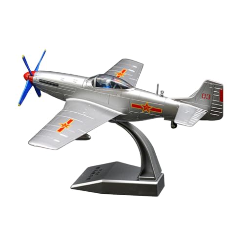 Folpus Legierung 1/48 P51 Fighter Modell mit Sockel Tischdekor Ornament Retro Fighter Modell Miniatur Spielzeug für Schlafzimmer Zuhause, ROT von Folpus