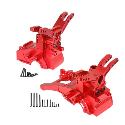 Folpus Metallische Getriebeabdeckung für RC Fahrzeuge, Differentialgehäuse für 1/10 1/8 Modelle, Rot von Folpus