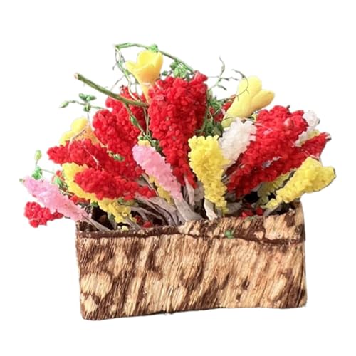 Folpus Mini Blumentopf Puppenhaus Garten Dekor Miniatur Blume Miniatur Topfpflanze für Wohnzimmer von Folpus