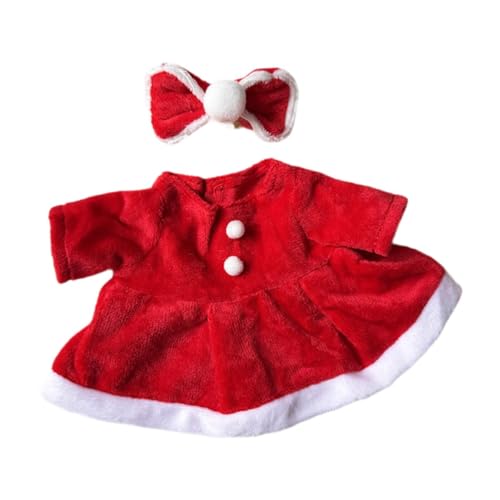 Folpus Modepuppen Kleid, Anzug, Puppen Weihnachtskleid mit Kopfschleife für 20 cm Puppen von Folpus