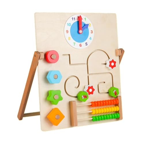 Folpus Montessori Busy Board Montessori Spielzeug Entwicklung kognitiver Fähigkeiten Holzspielzeug Vorschulisches pädagogisches logisches Spiel für Zuhause, Uhr von Folpus