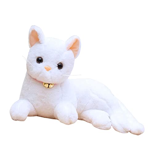 Folpus Plüsch Katze Weiche Plüschpuppe Spielzeug Kuscheltier Plüschkatze Spielzeug Plüschkatze Kuscheltiere für Baby Urlaub Kinderzimmer Dekoration Kleinkind, Weiß 36cm von Folpus