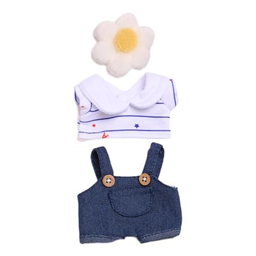 Folpus Plüschfigur, T-Shirt und Overall, Kostüme, pädagogische Mode, DIY, Machen Sie Ihre eigenen Puppen, Kurzarmanzug für 6,69-Zoll-Puppe, Hosen mit Taschen B von Folpus