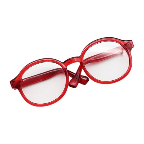 Folpus Puppenbrille, Puppenkostümbrille, Miniatur-Modellzubehör für 17 cm große Puppen, Mädchenpuppen, Rot von Folpus