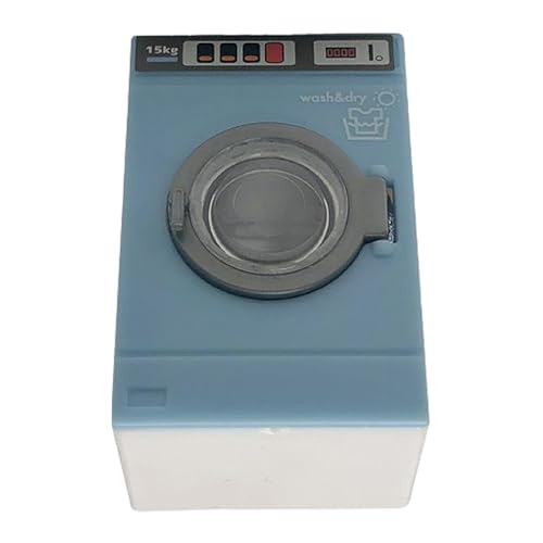 Folpus Puppenhaus-Waschmaschine, Trommelwaschmaschine, Modell im Maßstab 1:12, Haushaltsgerät für Geburtstagsgeschenke, Blau von Folpus