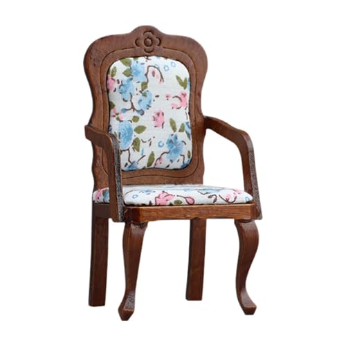 Folpus Puppenhausstuhl, Retro-Design, Rückenlehnenstuhl, Holzminiatur für Wohnzimmer, Schlafzimmer, Hellbraun Folpus Puppenhausstuhl, Retro-Design, Rückenlehnenstuhl, Holzminiatur für Wohnzimmer, Schlafzimmer, Hellbraun von Folpus