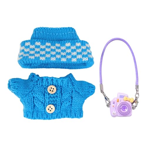 Folpus Puppenkleidung Pullover und Kopfbedeckung Puppenzubehör Puppenkleidung Anzug für 15 cm/17 cm Puppe, Blau Folpus Puppenkleidung Pullover und Kopfbedeckung Puppenzubehör Puppenkleidung Anzug für 15 cm/17 cm Puppe, Blau von Folpus