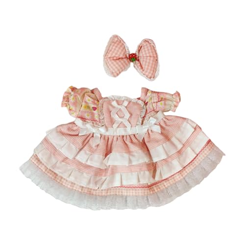 Folpus Puppenkleidung für Mädchen, Anzug, Puppen-Outfits, DIY-Puppenspielzeug, süße Foto-Requisiten, stilvolles Basteln Ihres eigenen Puppenkostüms für, Rosa Blumen von Folpus