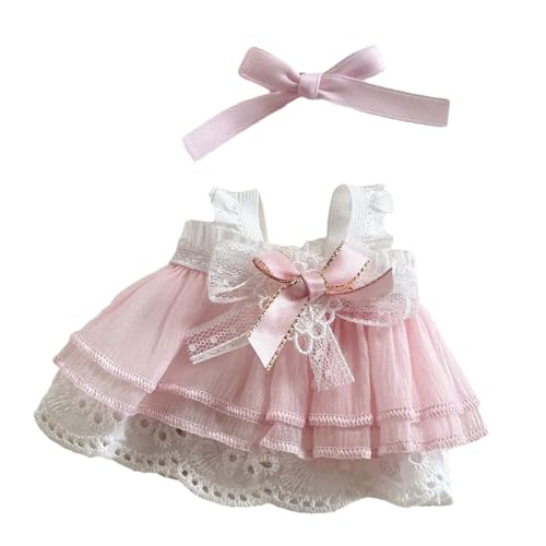 Folpus Puppenrock, ausgestopfte Puppenkleidung, süßes Puppenkleid für 15 cm/17 cm große Puppen mit Anhänger und Schlüsselanhänger von Folpus