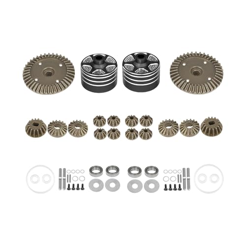 Folpus RC Differential Getriebe Set Antriebsrad Ersatzteile Ersetzen Teile Ritzel Differential Gehäuse für 1:10 LKW Hobby Auto DIY ACCS, mit Schwarzer Schale von Folpus