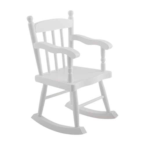 Folpus Schaukelstuhl für Puppenhaus im Maßstab 1:6, Miniatur-Schlafzimmerszene, Spielzeug, Rollenspiel, hölzerner Puppenhausstuhl für Puppenhausdekoration, Weiß Folpus Schaukelstuhl für Puppenhaus im Maßstab 1:6, Miniatur-Schlafzimmerszene, Spielzeug, Rollenspiel, hölzerner Puppenhausstuhl für Puppenhausdekoration, Weiß von Folpus