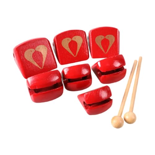 Folpus Schlaginstrumenten-Set, Schlagspielzeug aus Holz, 7 Töne, sensorisches Spielzeug, Baby-Musikspielzeug für Jungen und Mädchen im Alter von 1–3 Jahren von Folpus