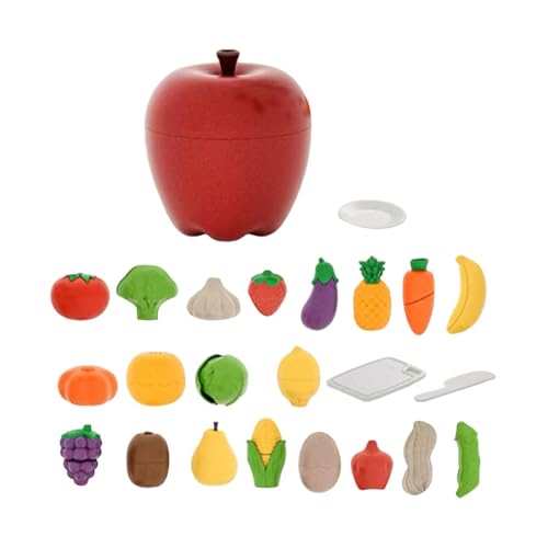 Folpus Set zum Schneiden von Obst und Gemüse, Spielzeug-Küchenzubehör mit Korb, Küchenspielset für Kinder für Mädchen, 25 Stück von Folpus