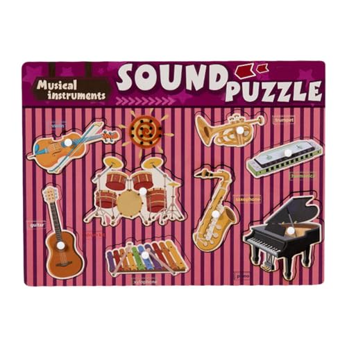 Folpus Sound Teaching Kinder Puzzle Kognition Spaß Sound Teaching Holzspielzeug Früherziehung Spielzeug für Mädchen und Jungen Vorschulgeschenk, Musik von Folpus