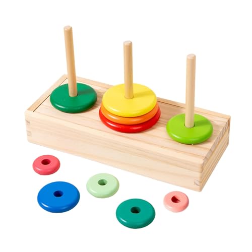 Folpus Stapelring-Spielzeug, Spielzeug aus Holz, Puzzle für Kinder, Farberkennung, logisches Denken, Holz-Teasers des intellektuellen Folpus Stapelring-Spielzeug, Spielzeug aus Holz, Puzzle für Kinder, Farberkennung, logisches Denken, Holz-Teasers des intellektuellen von Folpus
