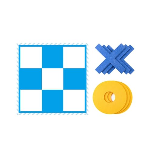 Folpus Tic TAC Toe Schachspiel, Nullen und Kreuze, Lernspielzeug, interaktive Spiele für draußen, XO-Schachspiel für Erwachsene, Familien, Geschenke, Blau und weiß von Folpus