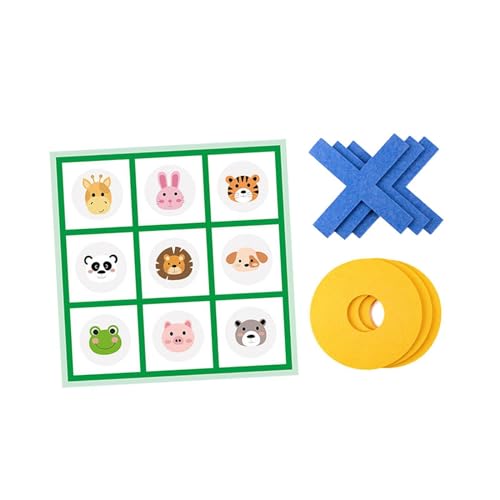 Folpus Tic TAC Toe Schachspiel, XO Schachspiel Eltern-Kind Interaktives Spiel XO Spielzeug Null und Kreuz für Partygeschenke für drinnen und draußen, Karikatur von Folpus